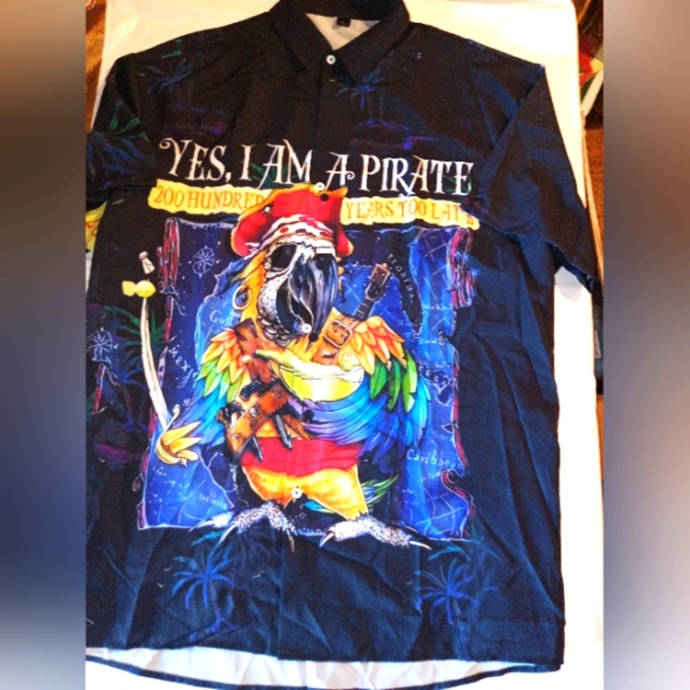 Men's 4X pirate theme short sleeve top